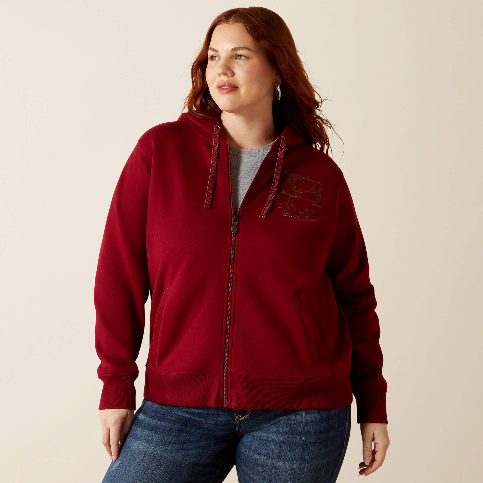 Stitched Full Zip Hoodie - Women