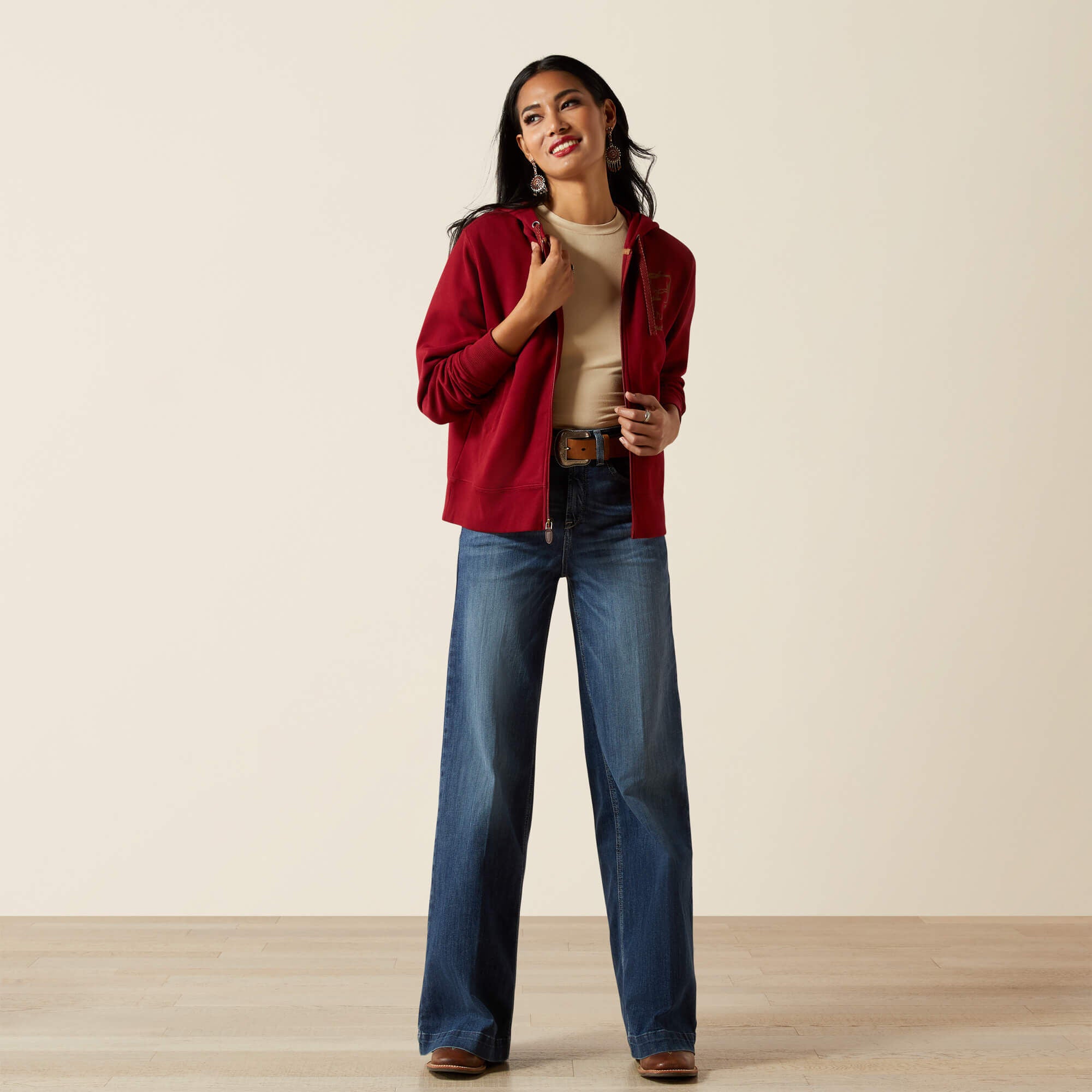 Stitched Full Zip Hoodie - Women