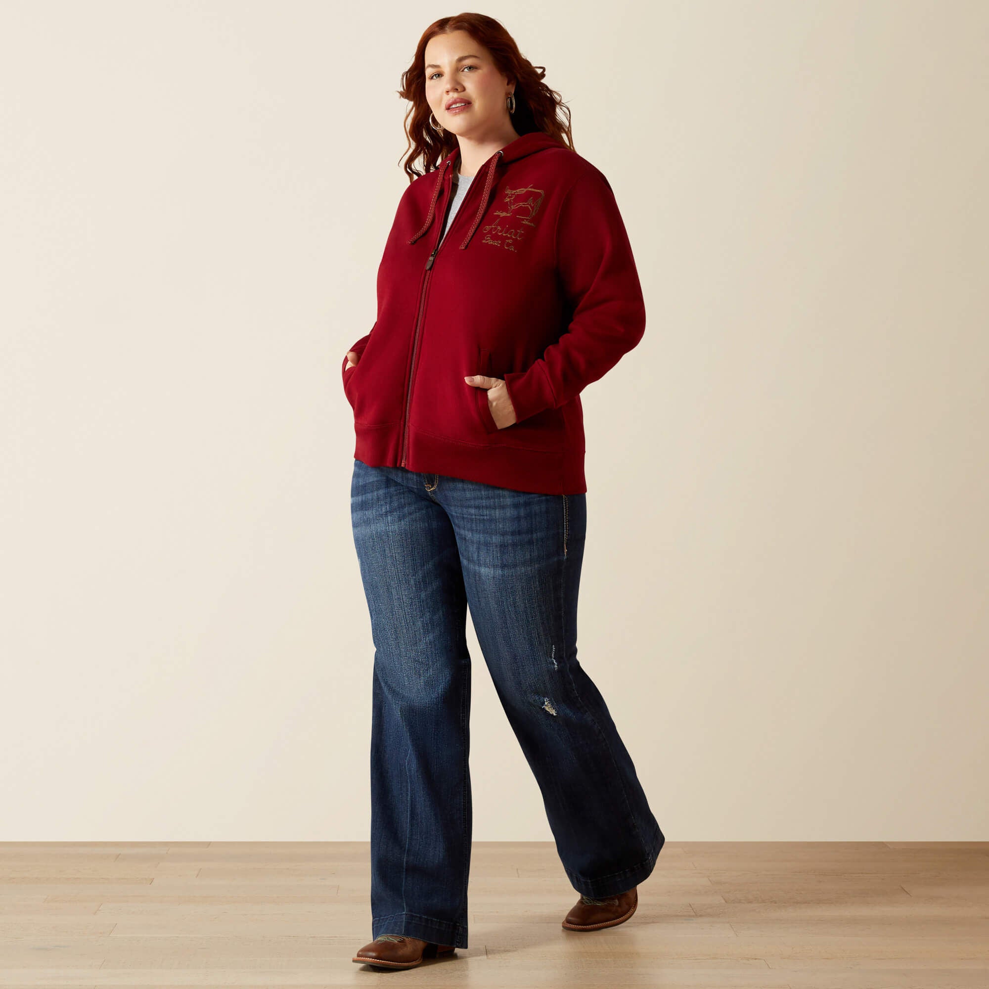 Stitched Full Zip Hoodie - Women