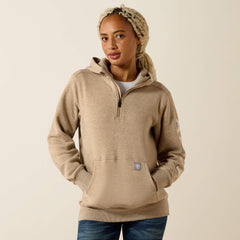 Rebar Lightweight Logo 1/2 Zip Hoodie - Women