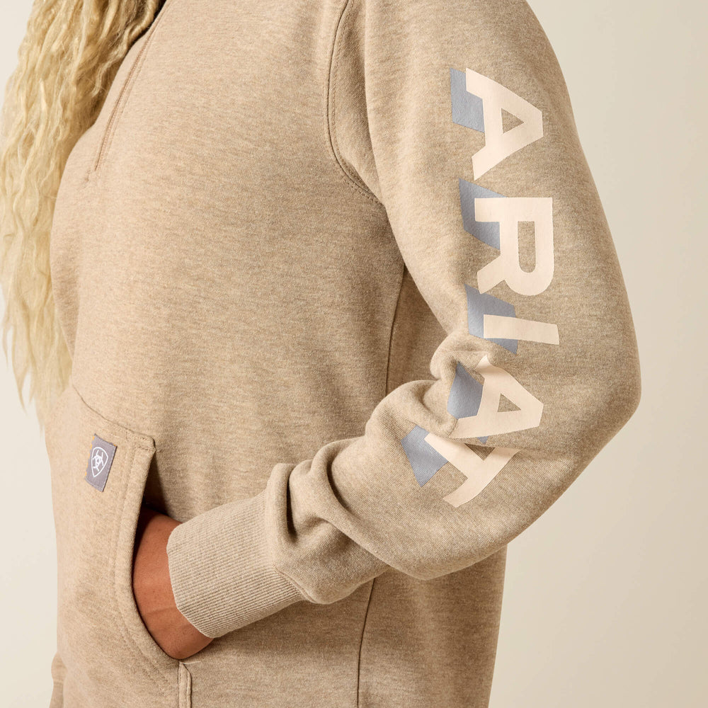 Rebar Lightweight Logo 1/2 Zip Hoodie - Women