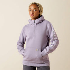 Rebar Lightweight Logo 1/2 Zip Hoodie - Women