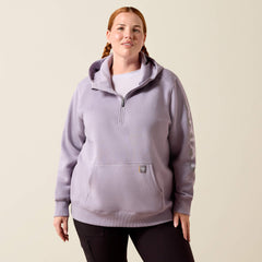 Rebar Lightweight Logo 1/2 Zip Hoodie - Women