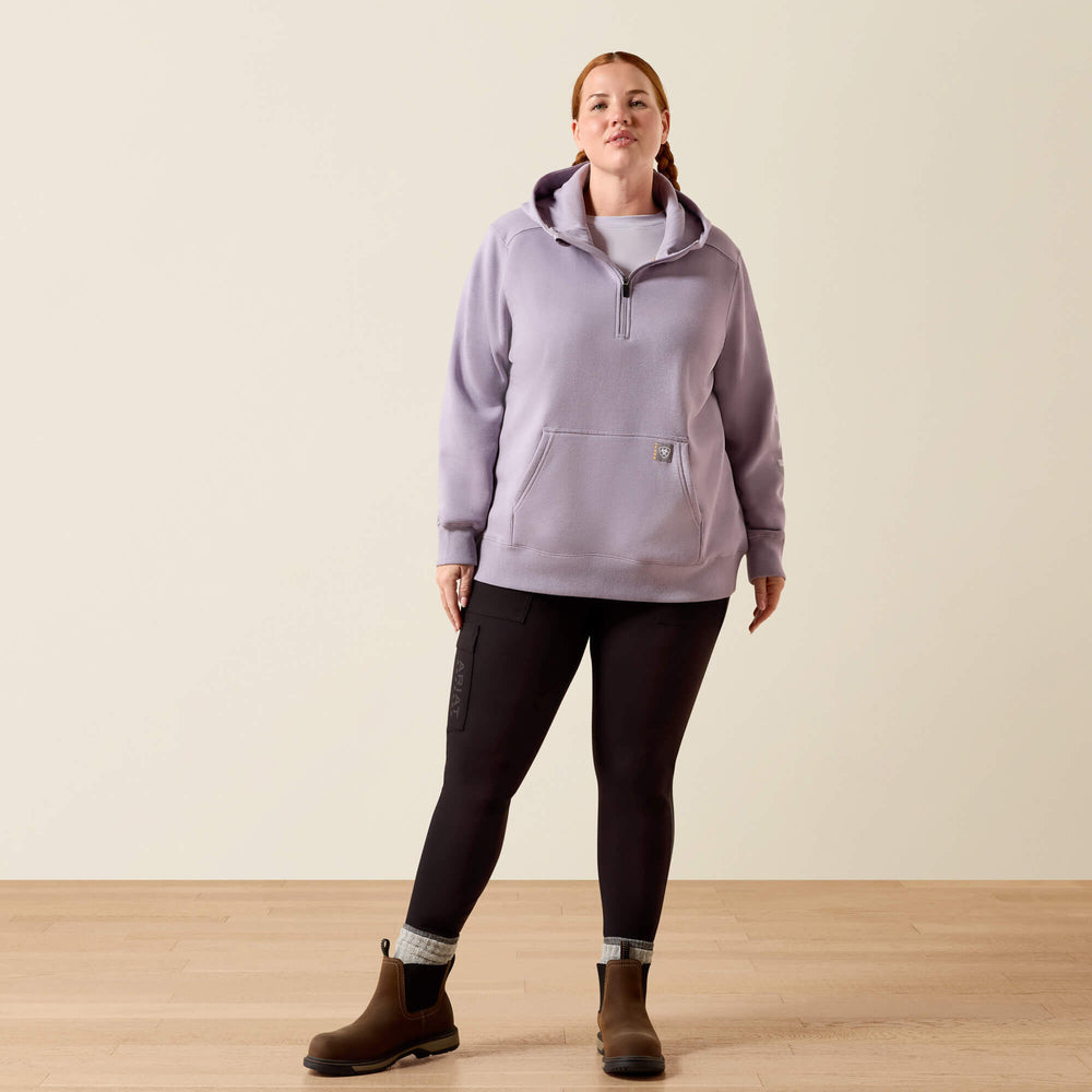 Rebar Lightweight Logo 1/2 Zip Hoodie - Women