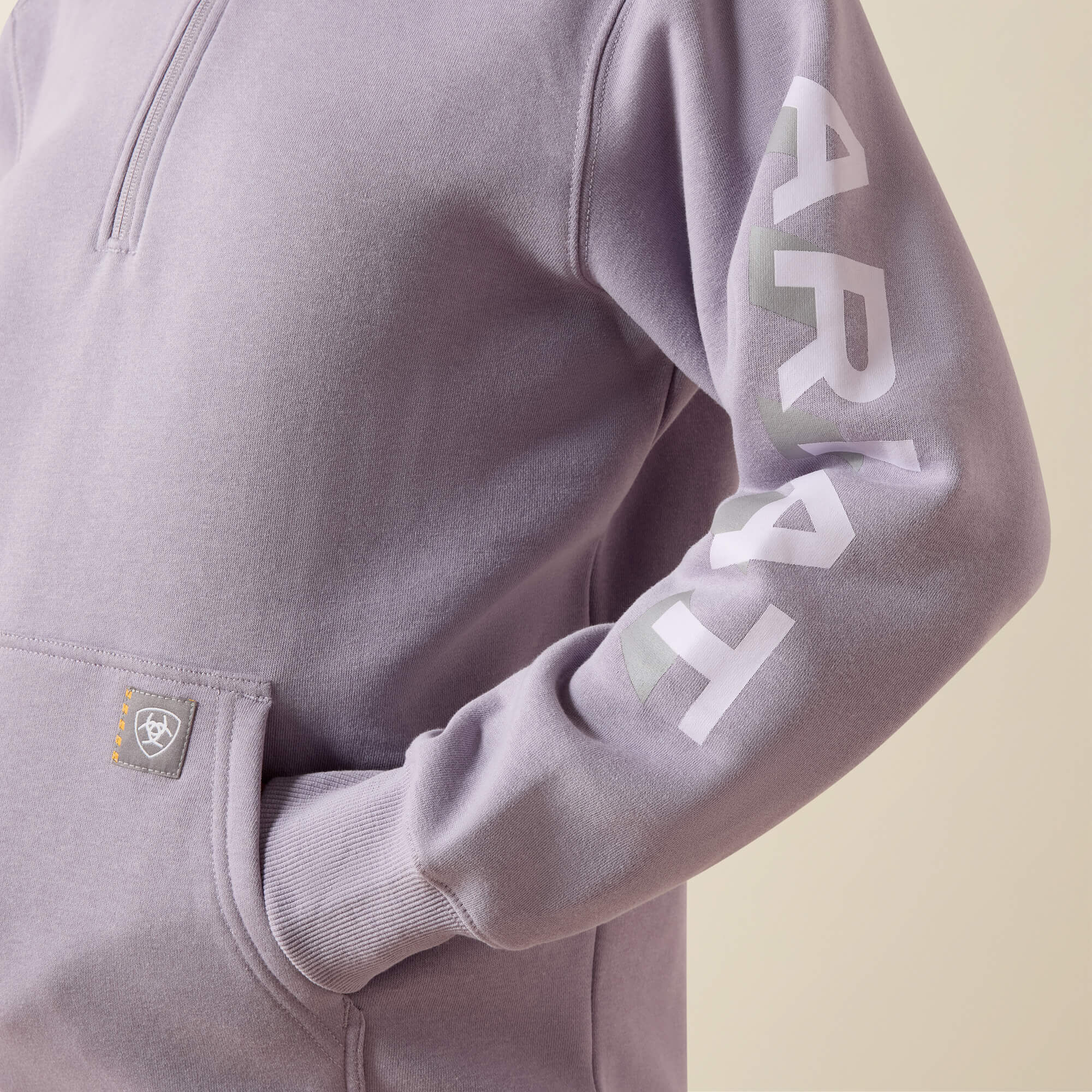 Rebar Lightweight Logo 1/2 Zip Hoodie - Women