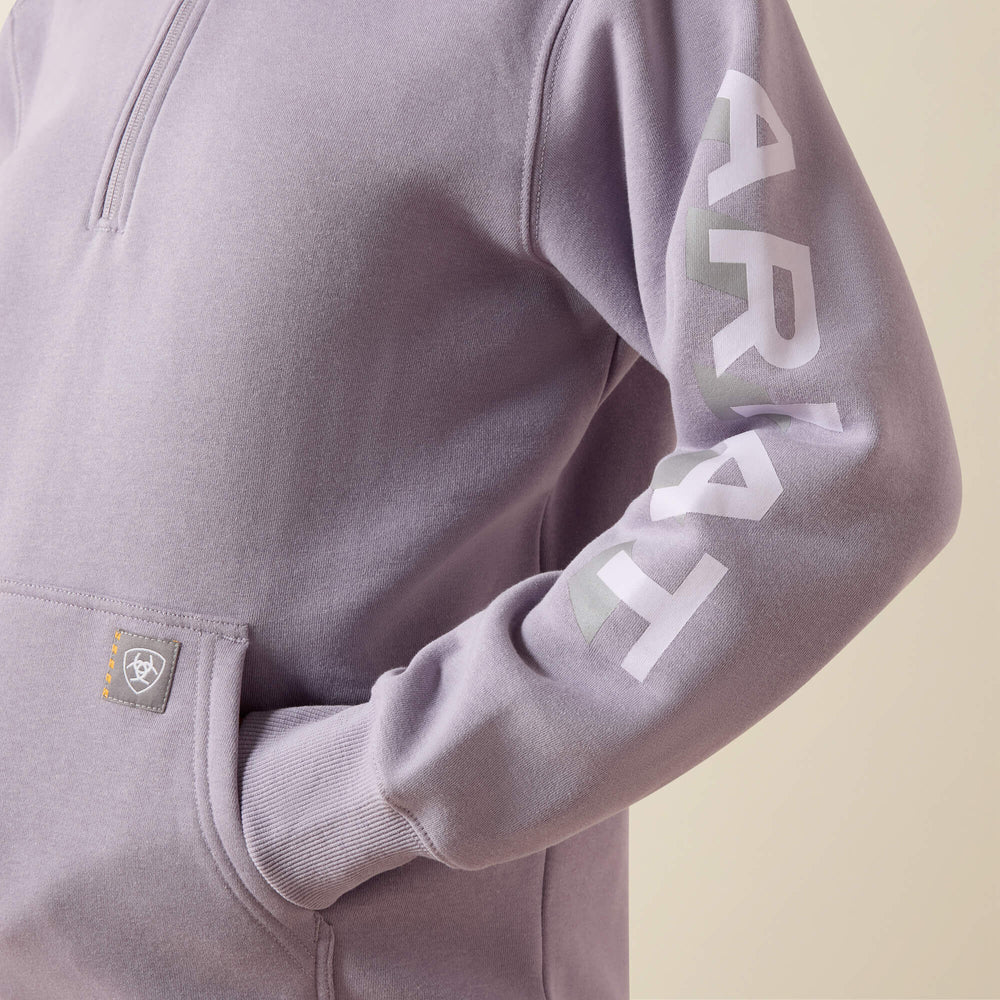 Rebar Lightweight Logo 1/2 Zip Hoodie - Women