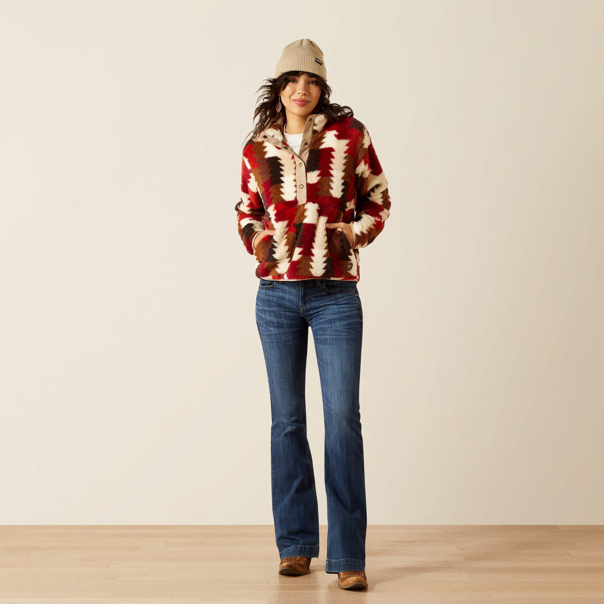 Berber Snap Front Sweatshirt - Women