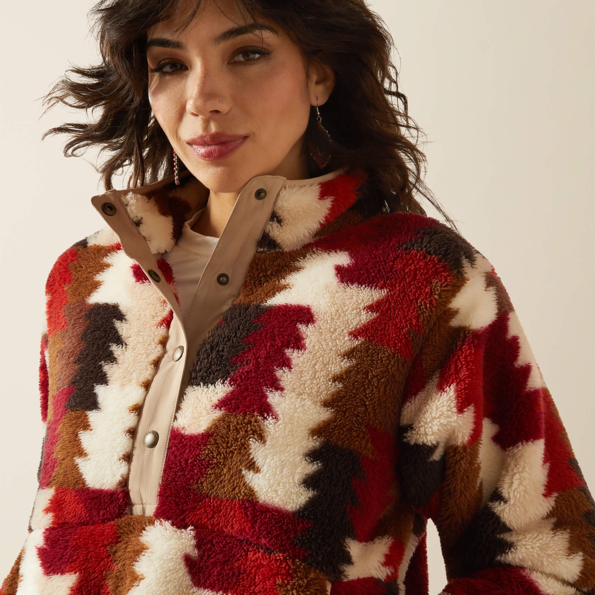 Berber Snap Front Sweatshirt - Women