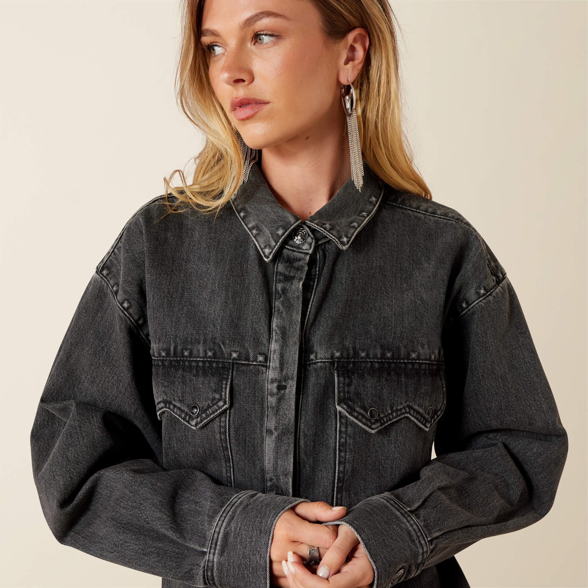 Lux Oversized Denim Jacket - Women|Trends