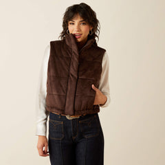 Swirls Faux Leather Vest - Women|Trends
