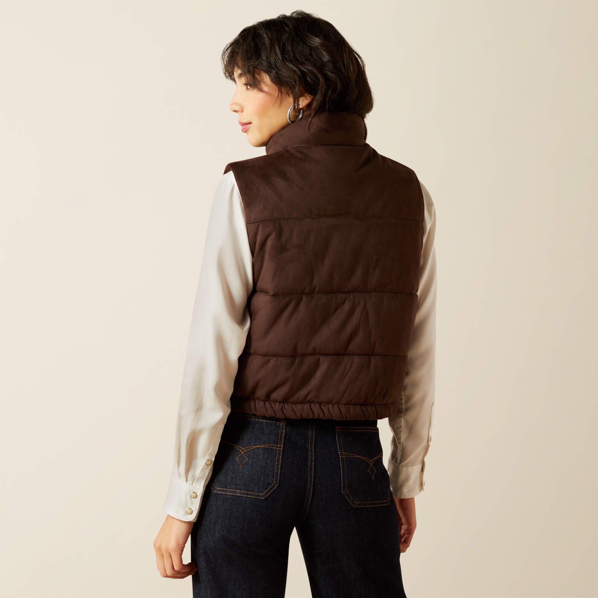 Swirls Faux Leather Vest - Women|Trends