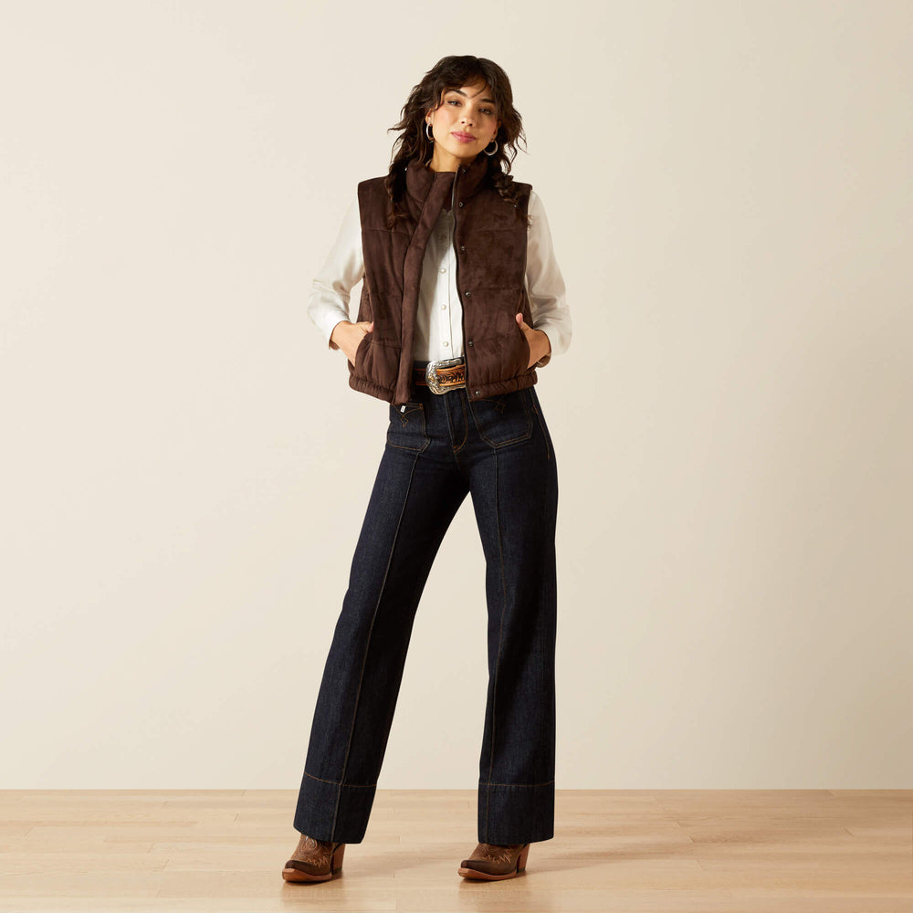 Swirls Faux Leather Vest - Women|Trends