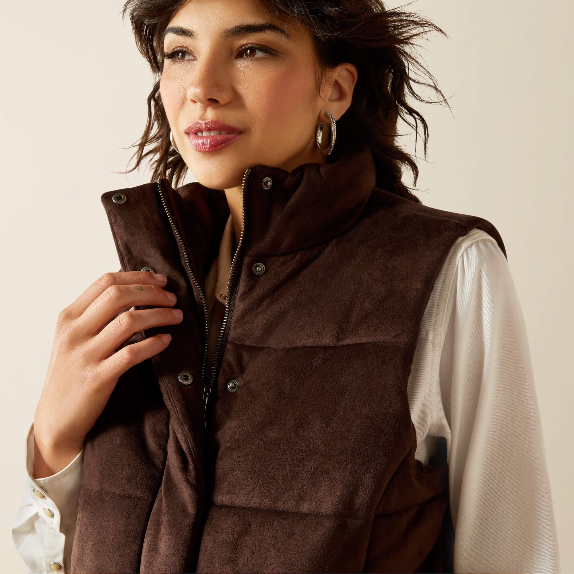 Swirls Faux Leather Vest - Women|Trends