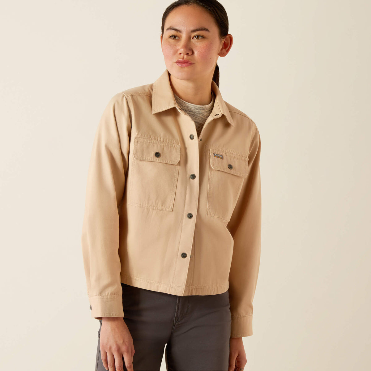 Rebar Cropped Woven Shirt Jacket - Women