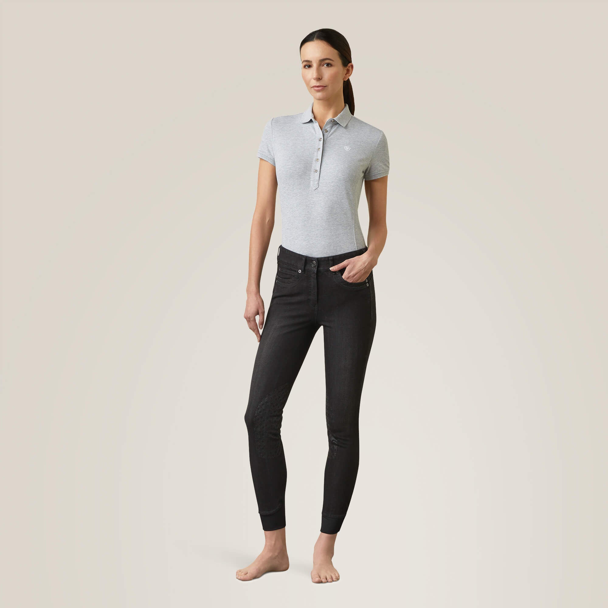 Halo B Denim Knee Patch Breech - Women