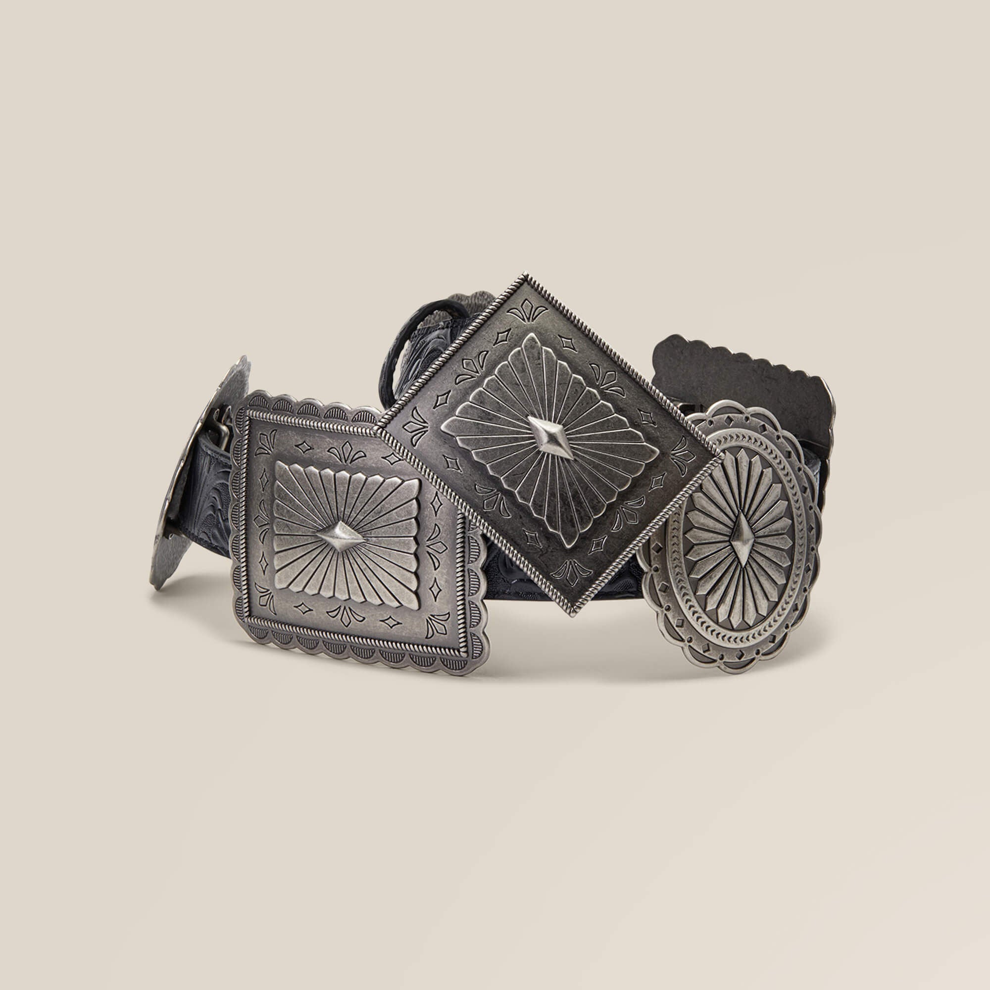 Oval and Rectangle Concho Belt - Women