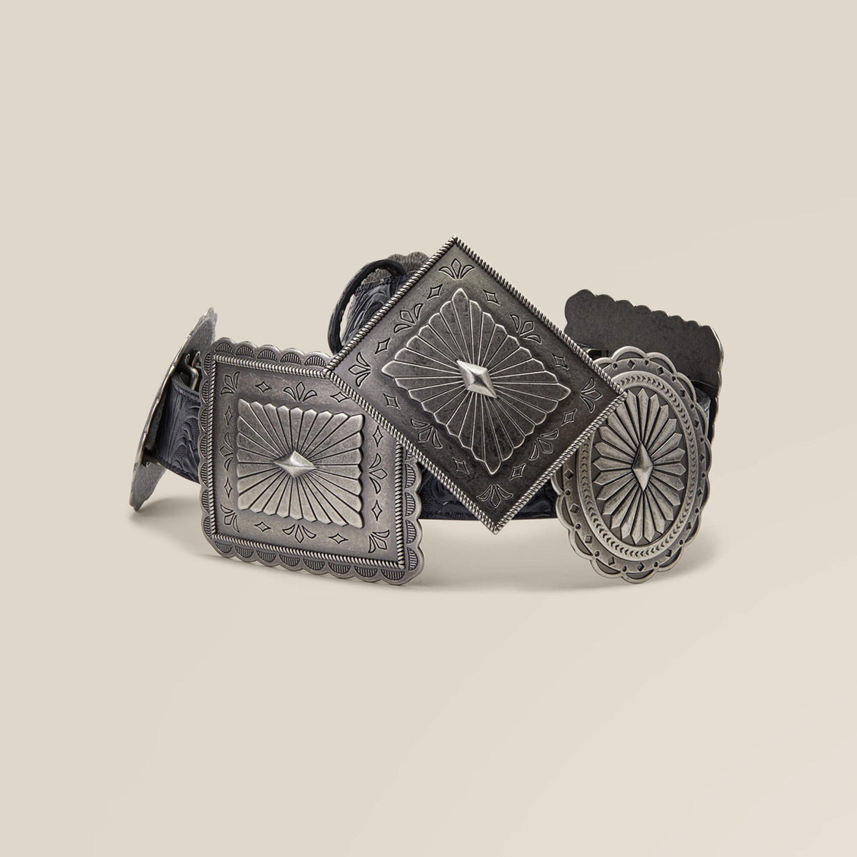 Oval and Rectangle Concho Belt - Women
