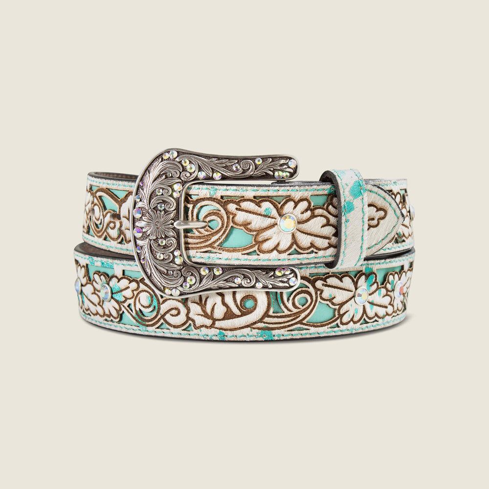 Hair-On Floral Belt - Women