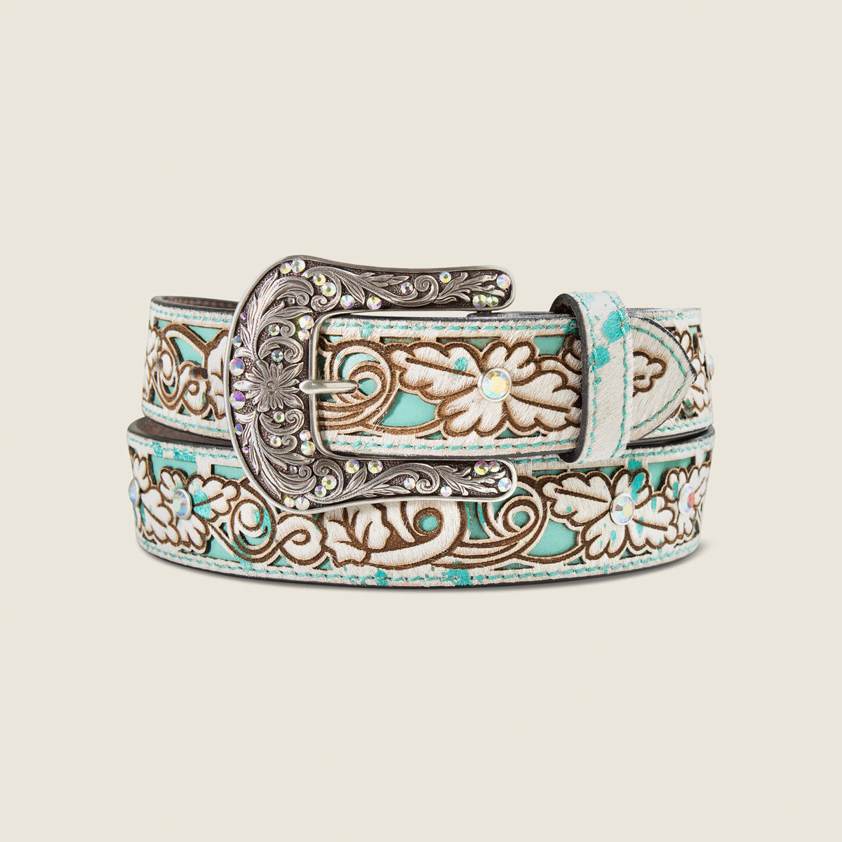 Hair-On Floral Belt - Women