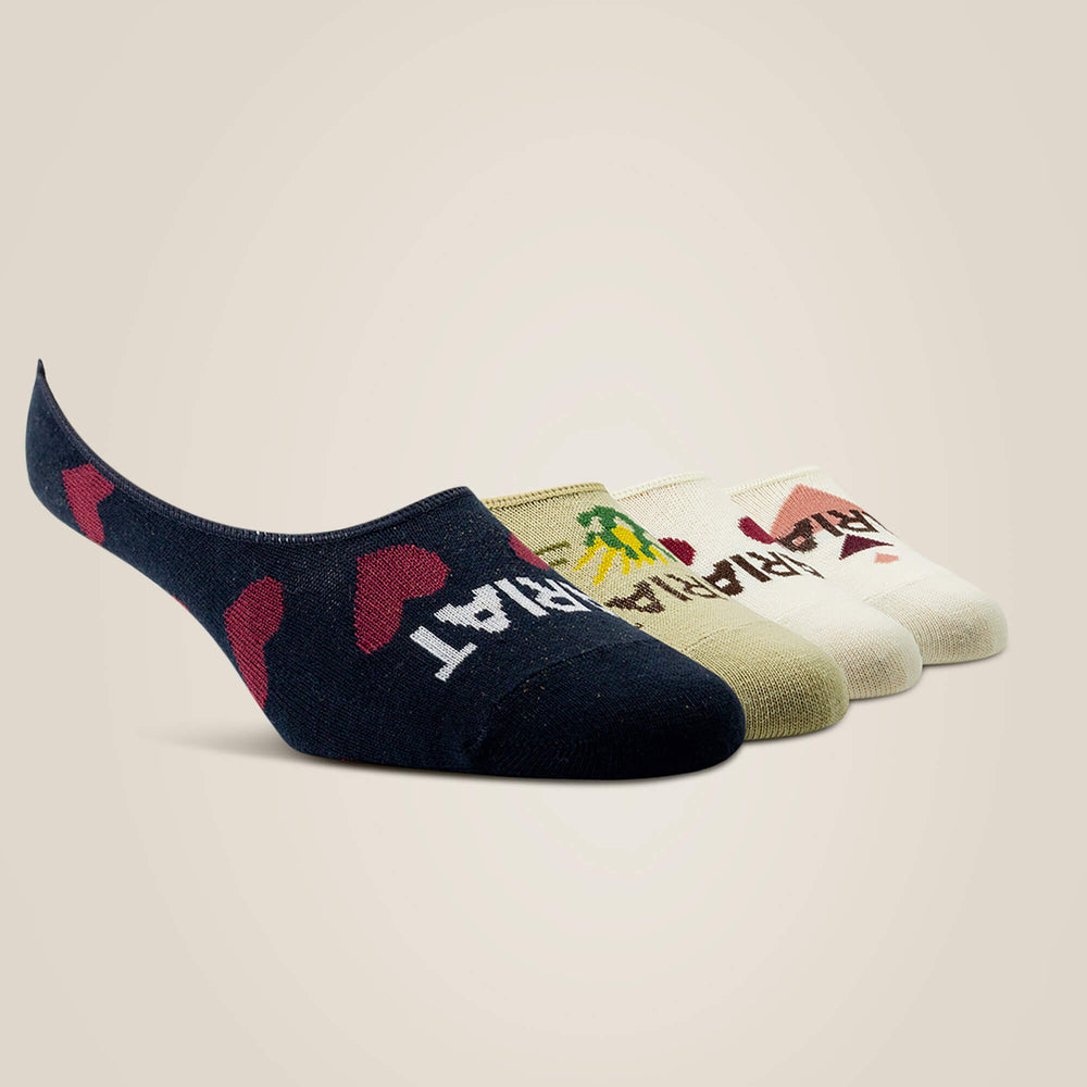No Slip No Show Sock 2 Pair Multi Color Pack - Women
