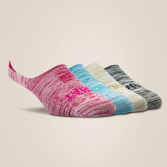 No Slip No Show Sock 4 Pair Multi Color Pack - Women