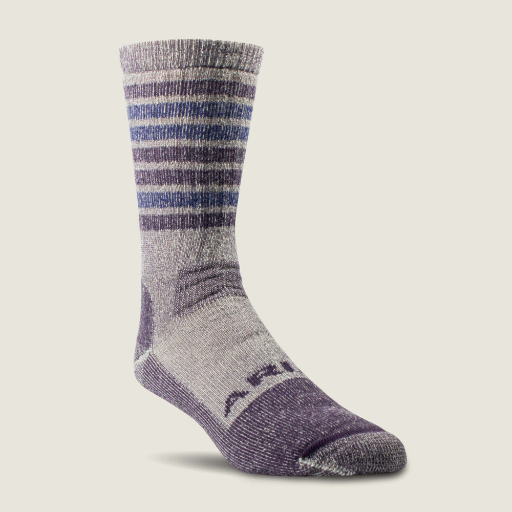 Midweight Merino Wool Blend Steel Toe Work Sock 2 Pair Multi Color Pack - Women