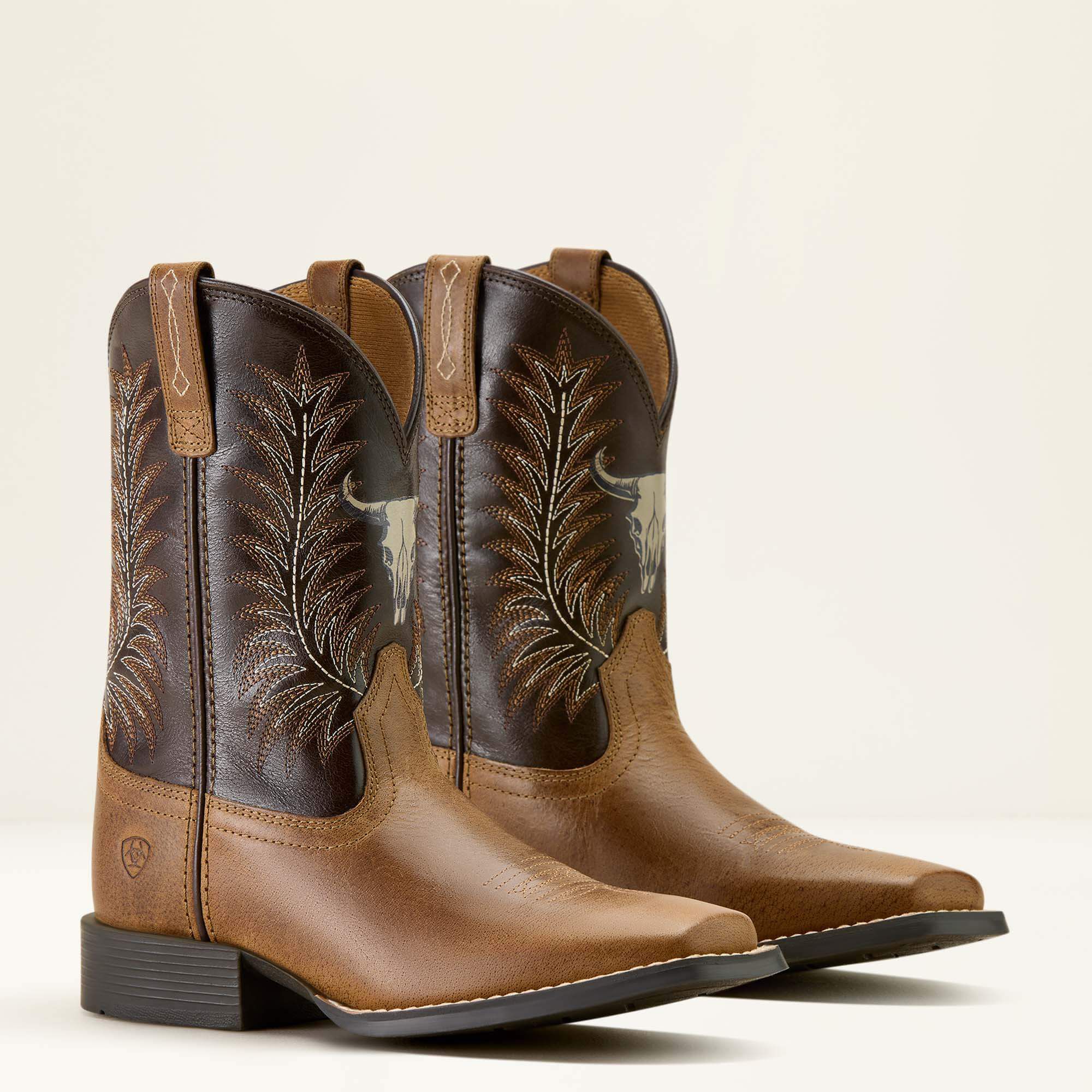Stampede Wide Square Toe Western Boot - Kids