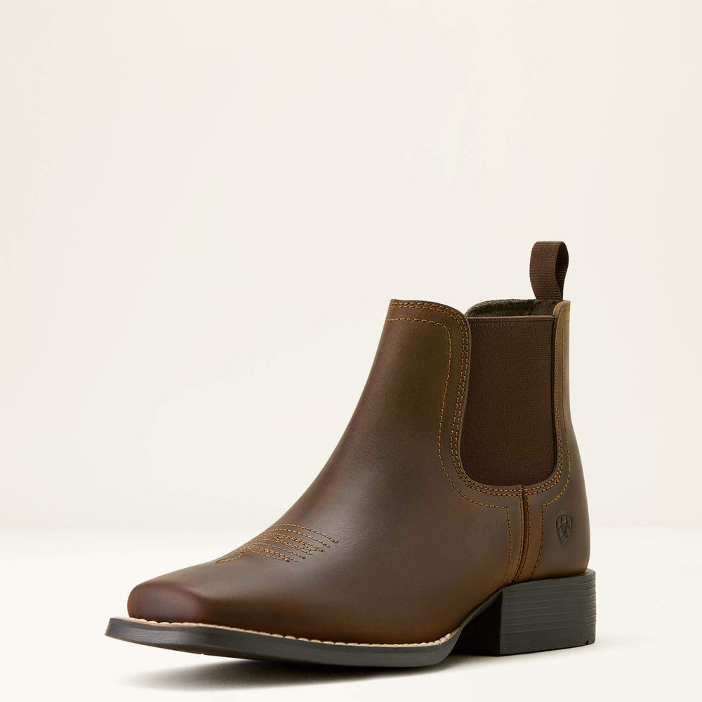 Booker Chelsea Wide Square Toe Western Boot - Kids