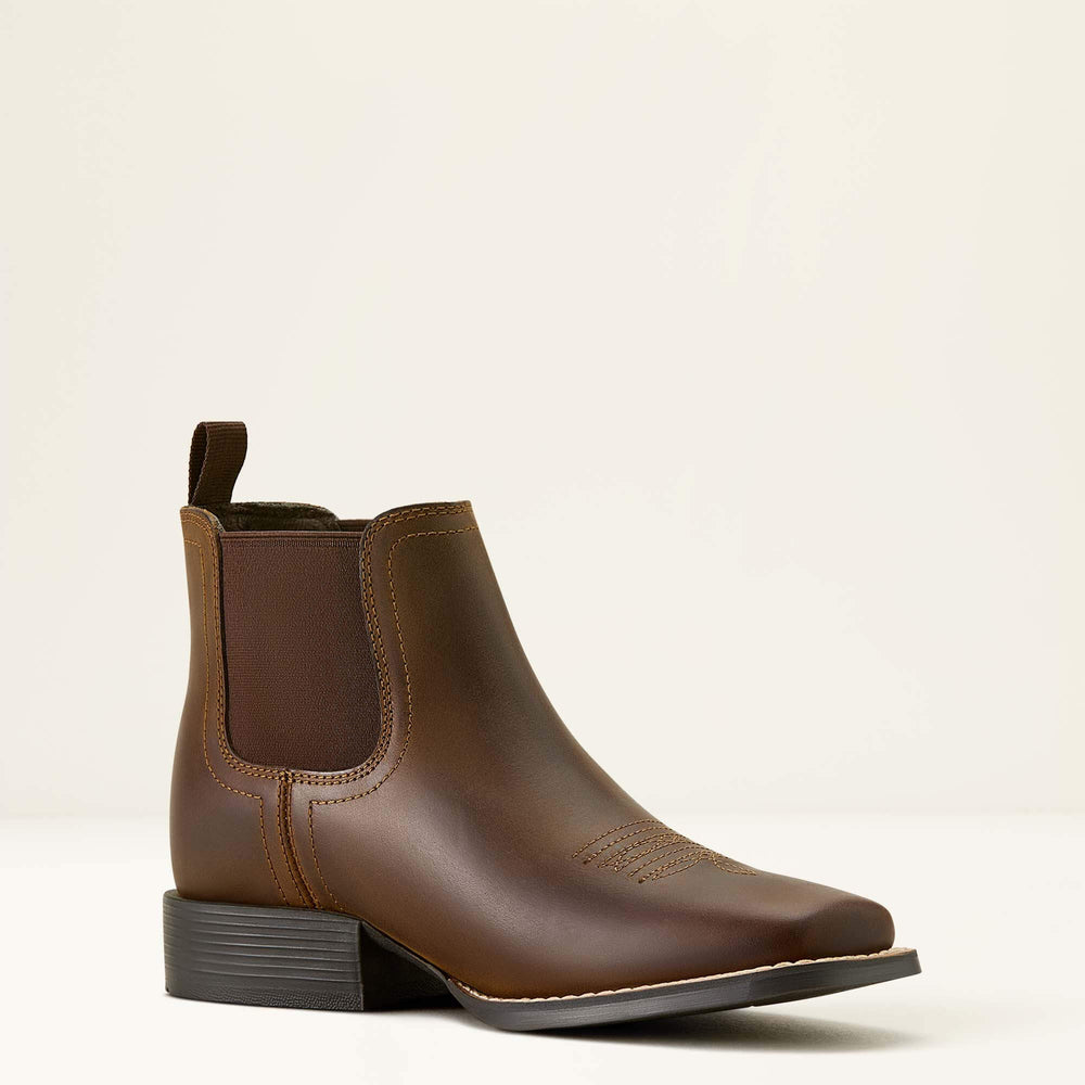 Booker Chelsea Wide Square Toe Western Boot - Kids