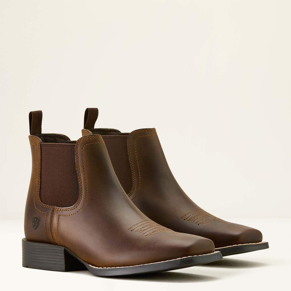 Booker Chelsea Wide Square Toe Western Boot - Kids