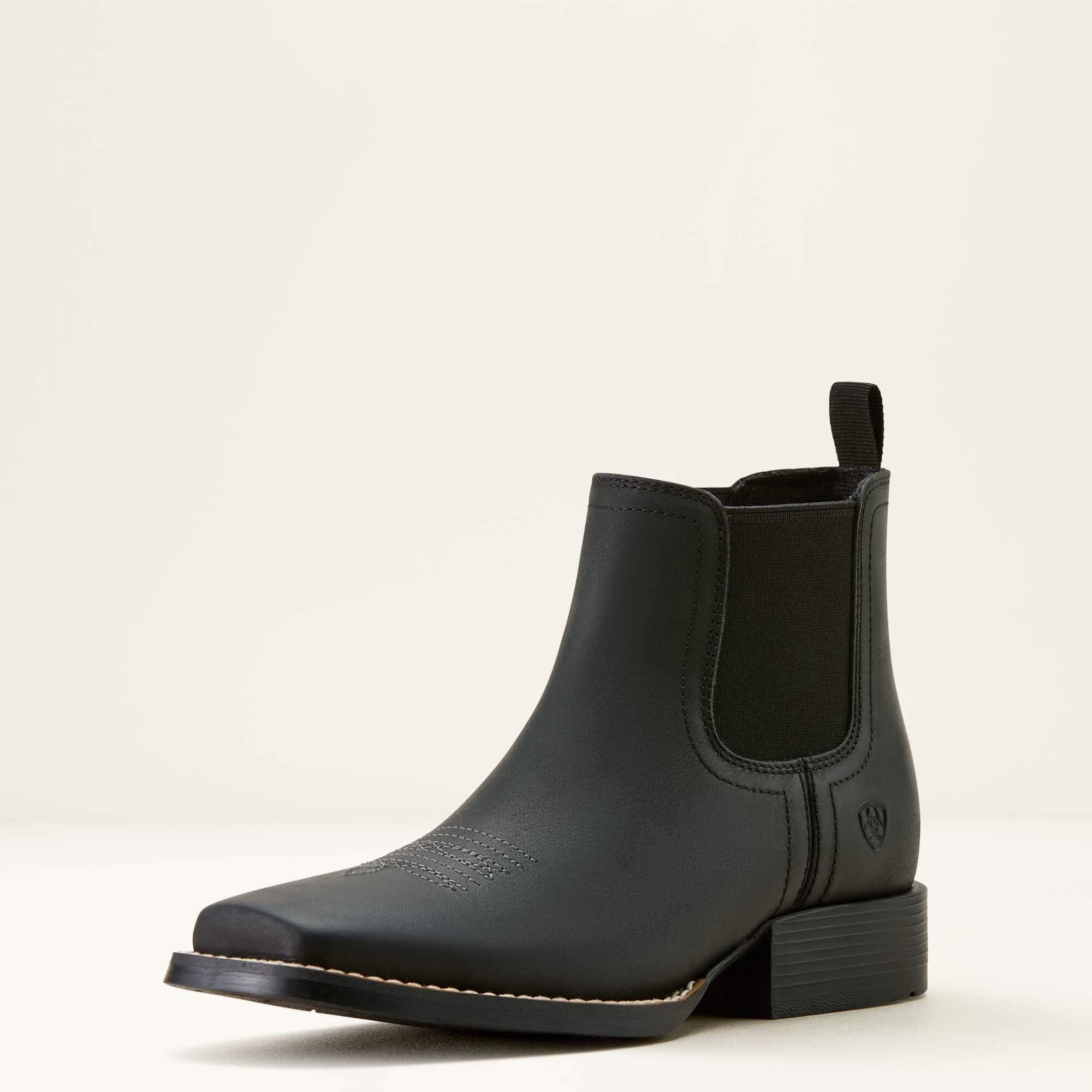 Booker Chelsea Wide Square Toe Western Boot - Kids