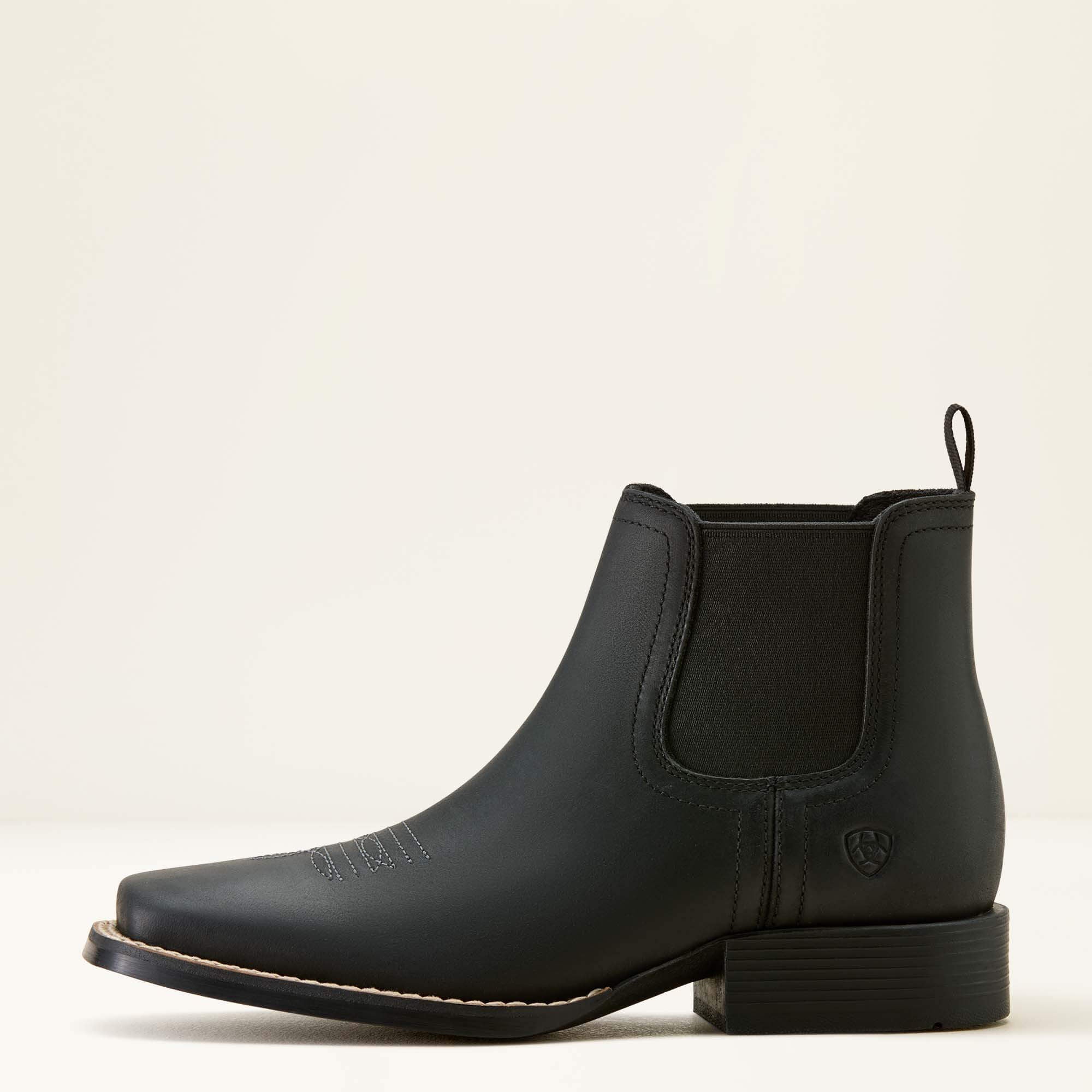 Booker Chelsea Wide Square Toe Western Boot - Kids