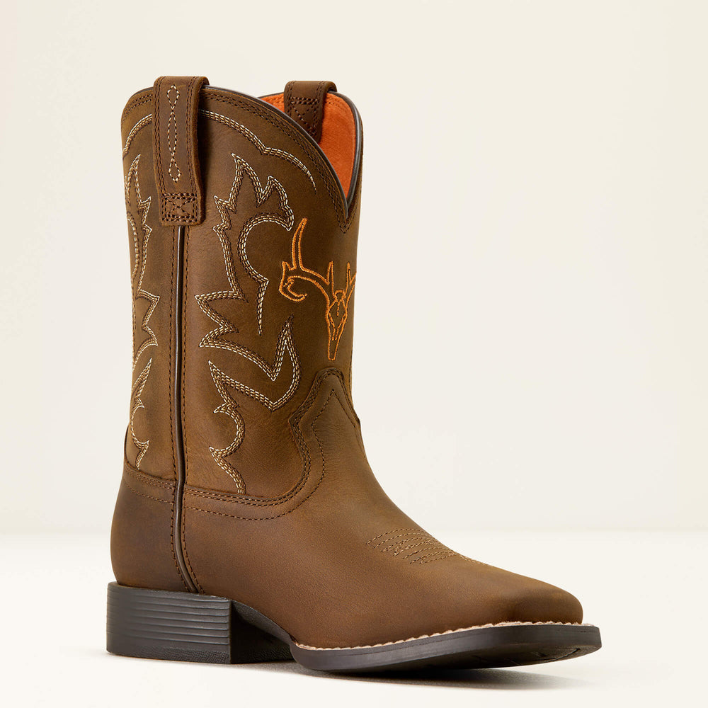 Deer Ridge Wide Square Toe Western Boot - Kids