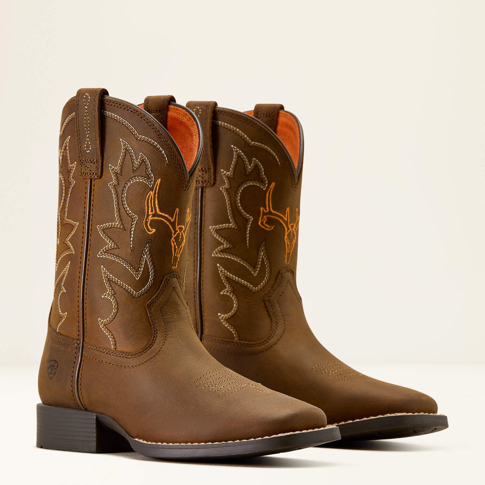 Deer Ridge Wide Square Toe Western Boot - Kids