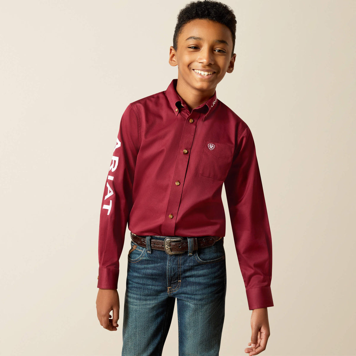 Team Logo Twill Classic Fit Shirt - Kids