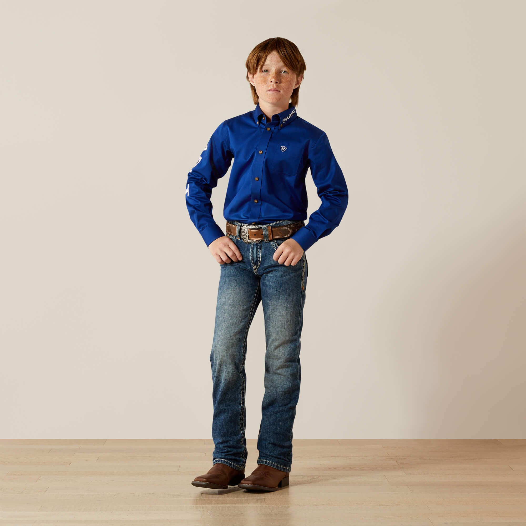 Team Logo Twill Classic Fit Shirt - Kids
