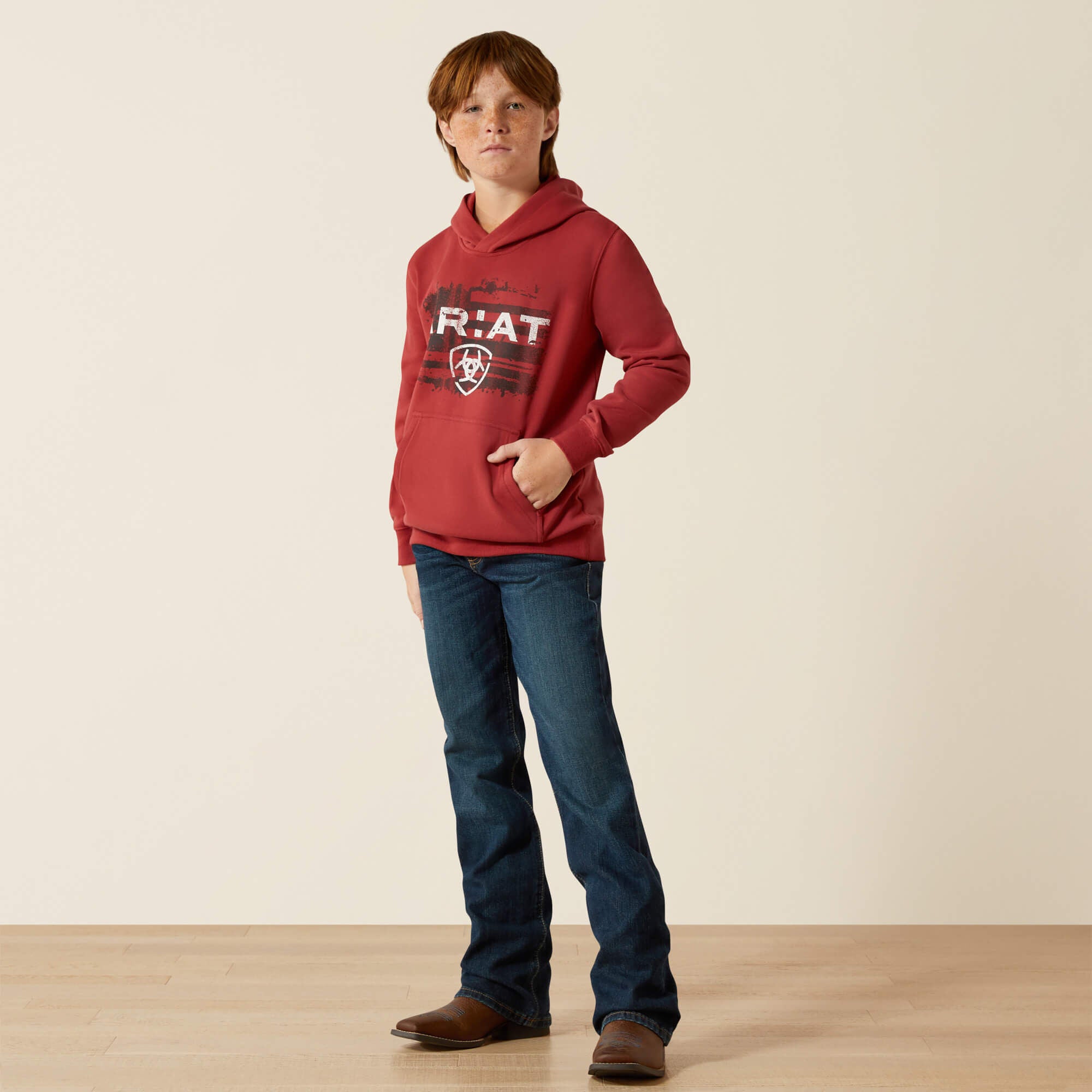 Ariat Liquid Stamp Flag Hoodie - Kids